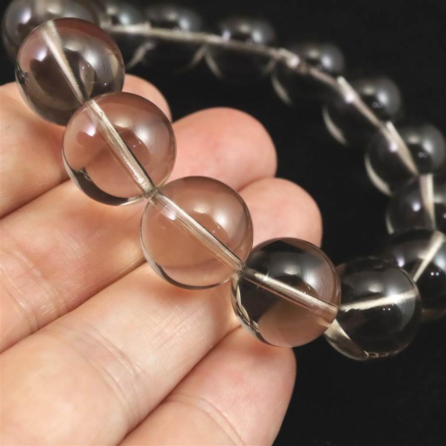 コロンビア産 スモーキーレムリアンシード 14mm玉ブレスレット 証明