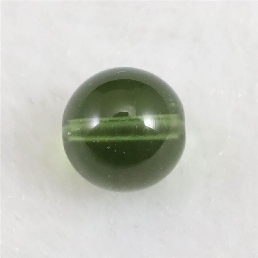 モルダバイトビーズ 8mm （1粒・現物） 鑑別済 3.46ct 【榎本通商