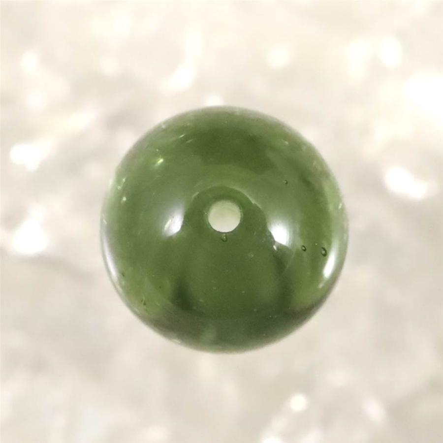 モルダバイトビーズ 8mm （1粒・現物） 鑑別済 3.46ct 【榎本通商