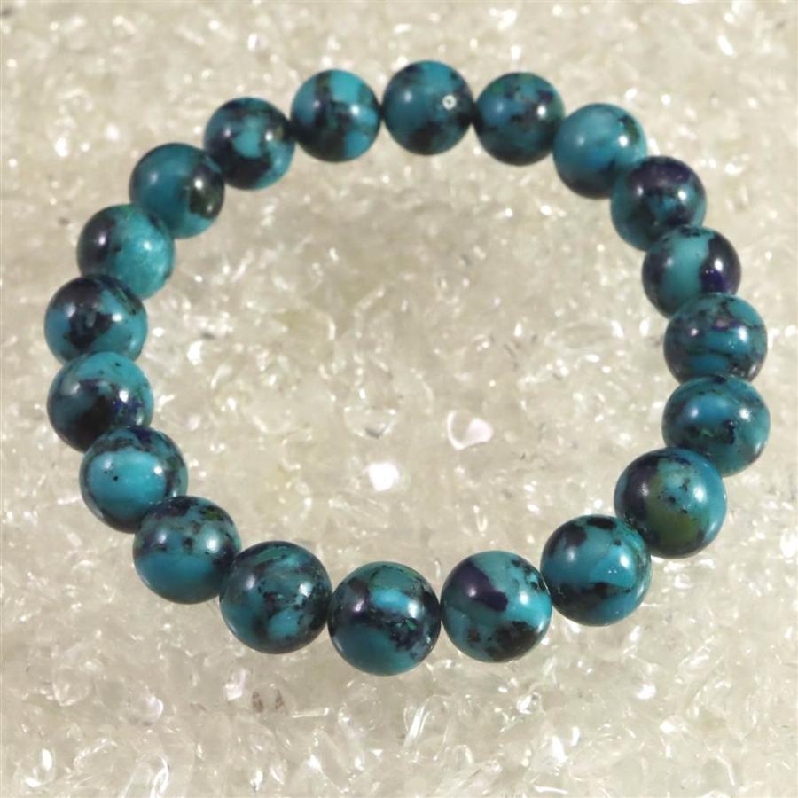 クリソコラ シャッタカイト 10mm玉ブレスレット 27.5g 【榎本通商80013