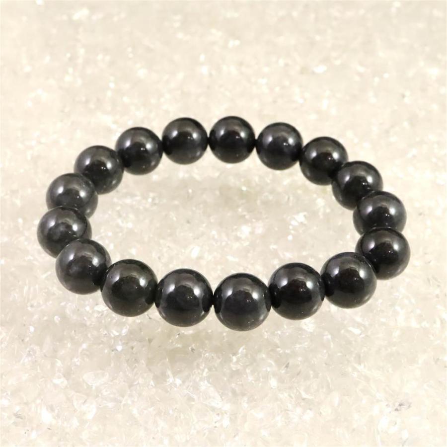 糸魚川翡翠 ヒスイ 黒 12ｍｍ玉ブレスレット ディレクトリカード付 54.5g 【榎本通商82492】の画像