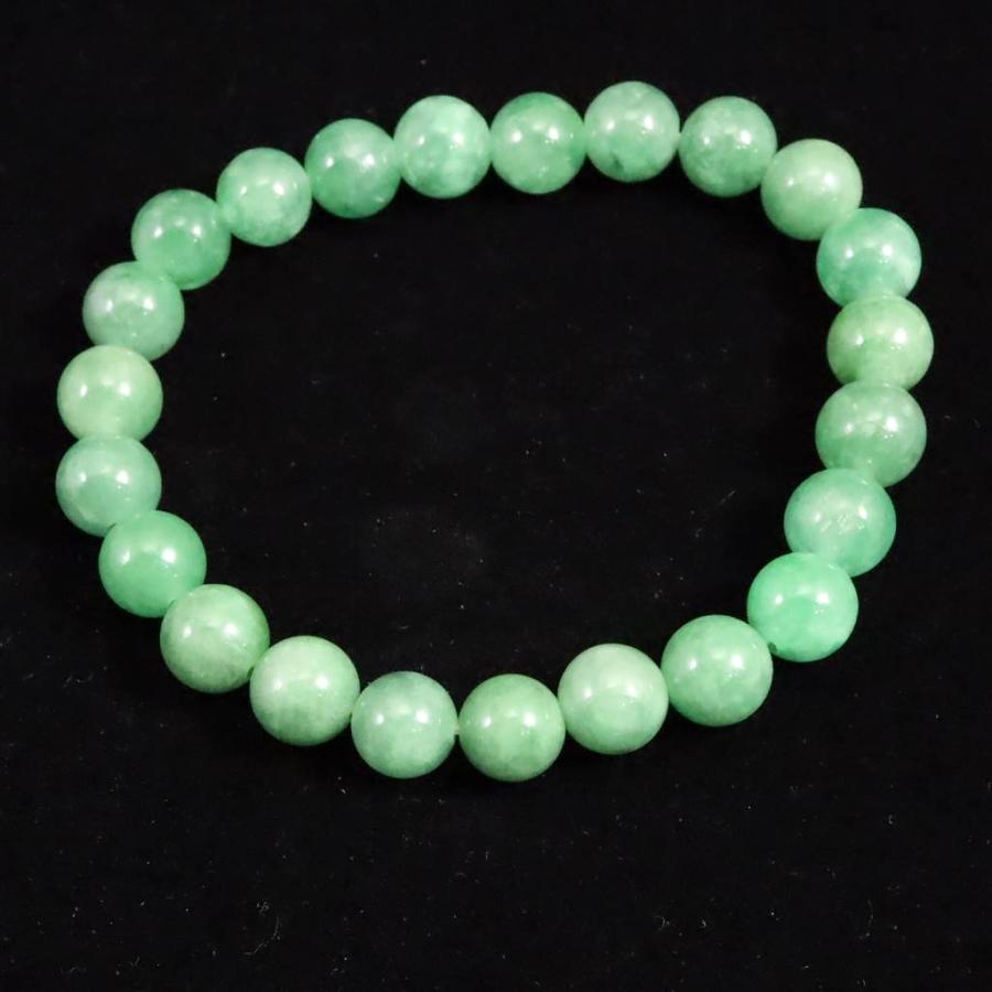 ミャンマー産 緑 翡翠 ヒスイ 8mm玉ブレスレット 23.5g 【榎本通商
