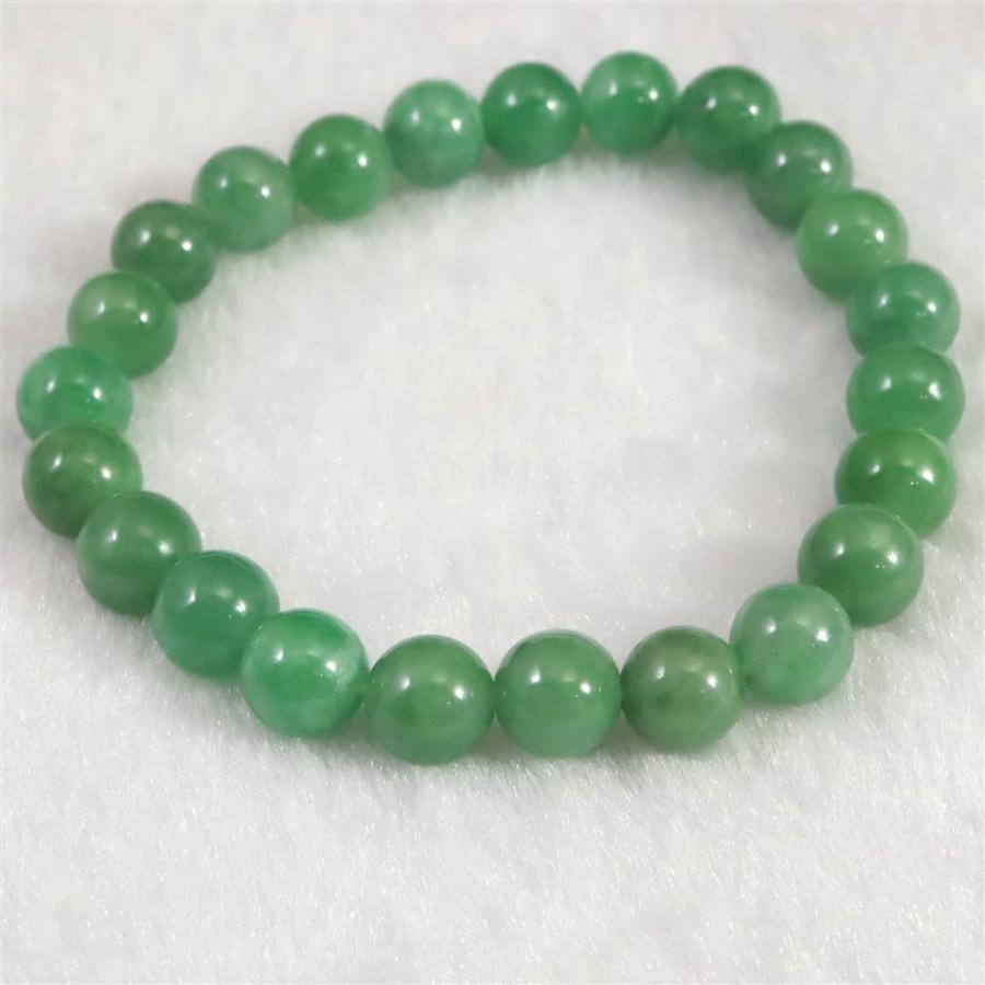 ミャンマー産 緑 翡翠 ヒスイ 8mm玉ブレスレット 23.5g 【榎本