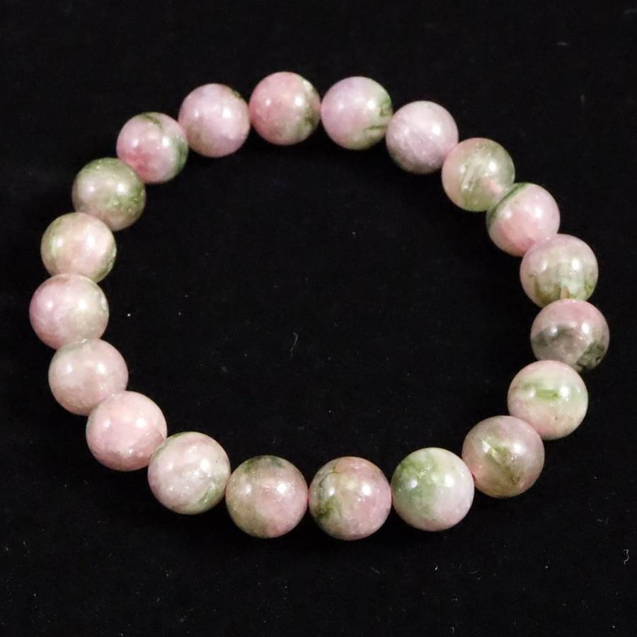 ウォーターメロン トルマリン AA+ 9.5mm玉ブレスレット 27.4g 【榎本