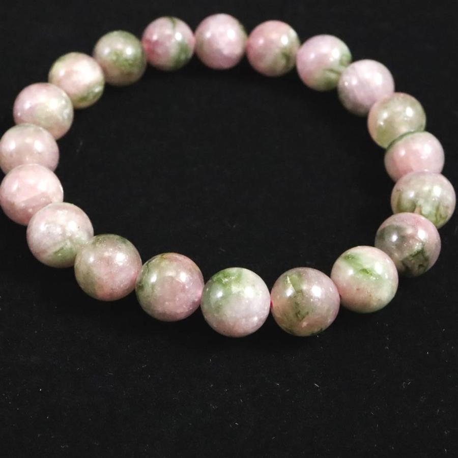 ウォーターメロン トルマリン AA+ 9.5mm玉ブレスレット 27.4g 【榎本