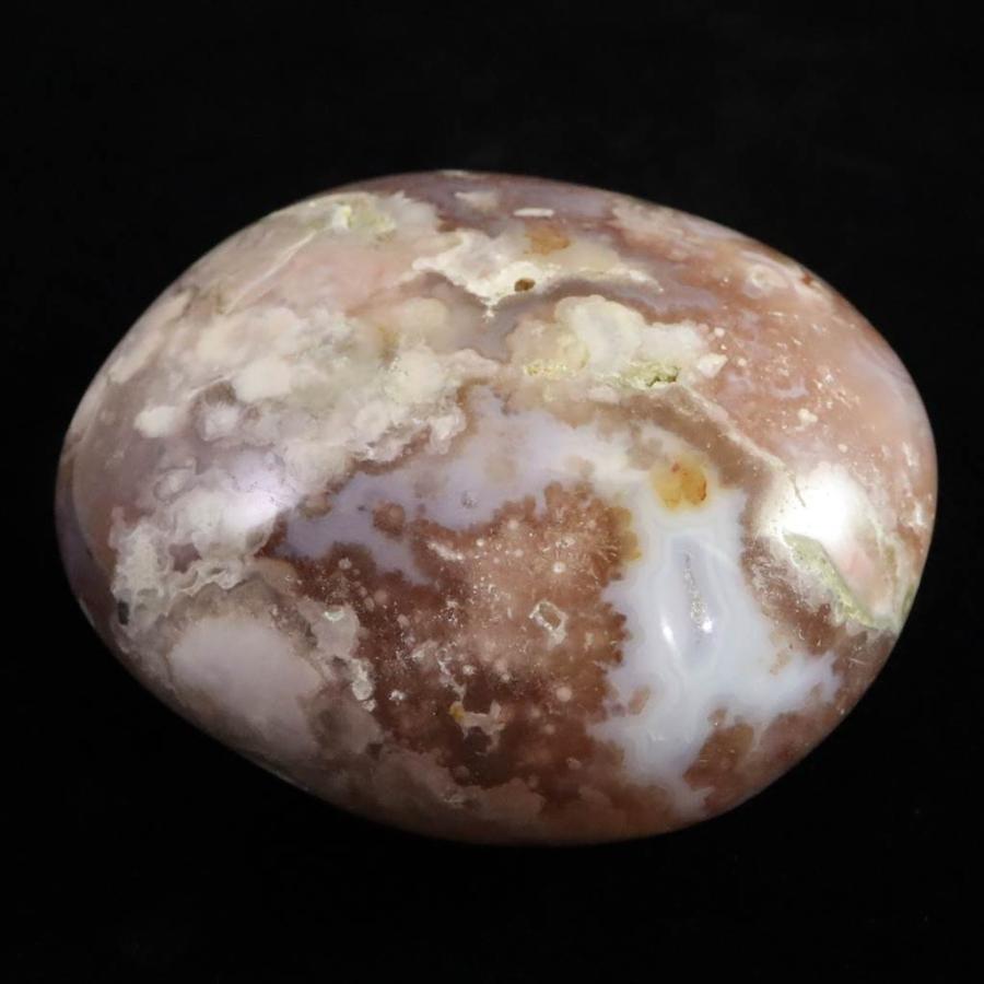 フラワーアゲート 瑪瑙 メノウ 68mm ポリッシュ 221g 【榎本通商91064