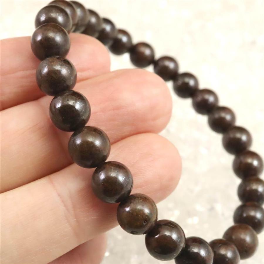 コンドライト隕石 石質隕石 7.5mm玉 ブレスレット 20.5g 【榎本通商