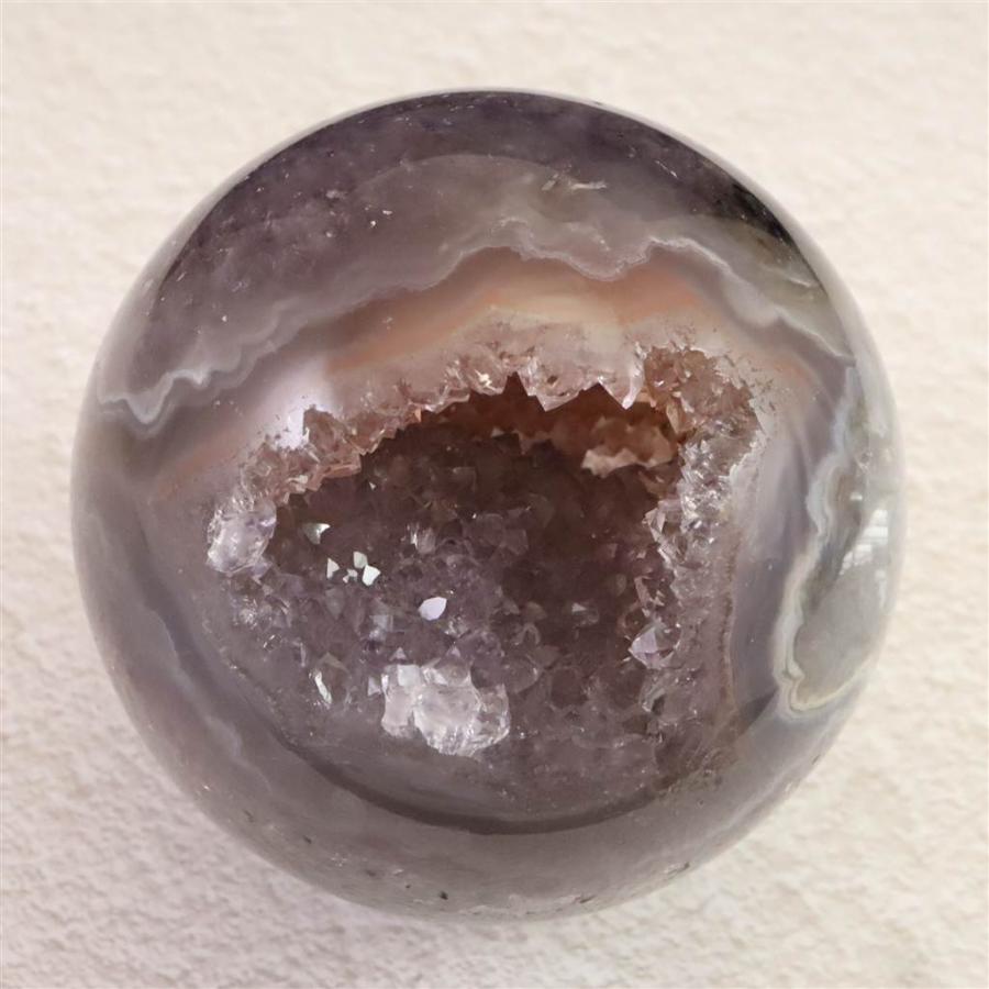 ブラジル産 アメジスト 77mmスフィア 丸玉 笑口 台付 540g 【榎本通商94274】_3