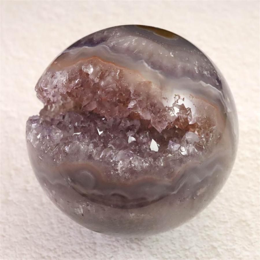 ブラジル産 アメジスト 77mmスフィア 丸玉 笑口 台付 540g 【榎本通商94274】_5