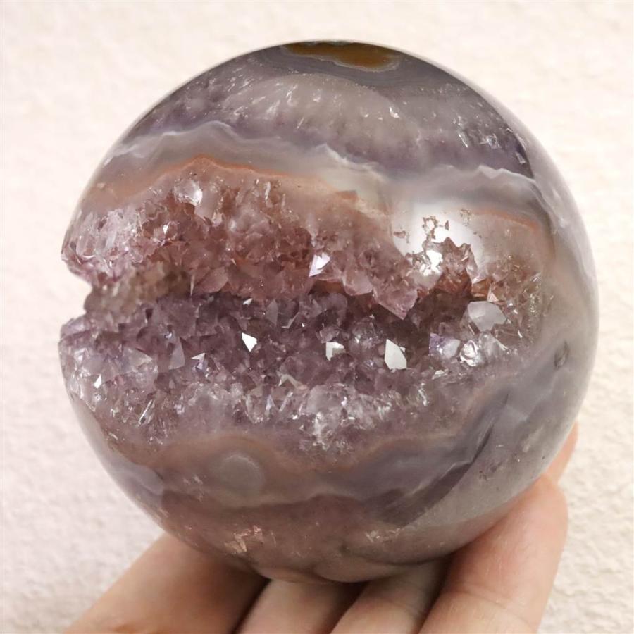 ブラジル産 アメジスト 77mmスフィア 丸玉 笑口 台付 540g 【榎本通商94274】_6