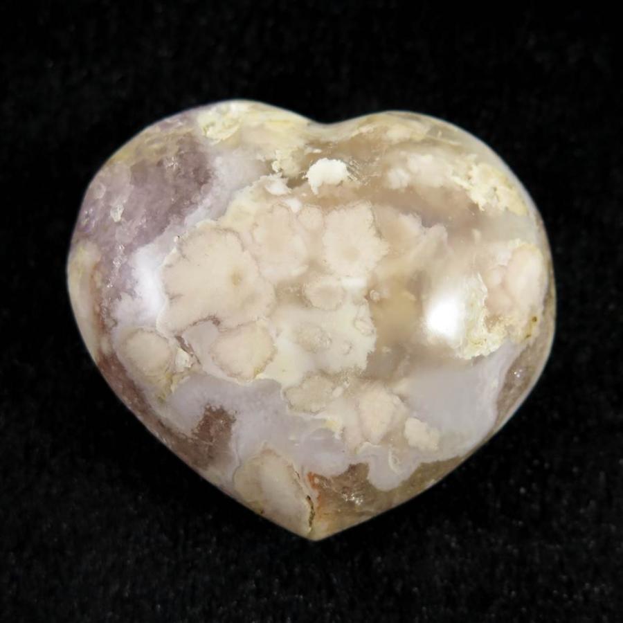 アメジスト フラワーアゲート 瑪瑙 メノウ 61mm ハート ポリッシュ