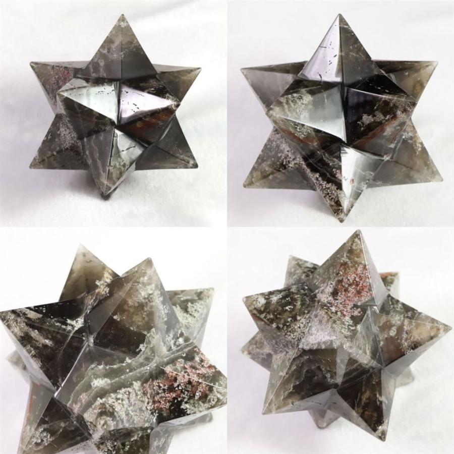 スモーキーガーデンクォーツ 煙庭園水晶  120mm アステロイド ポリッシュ 星型12面体 721g 【榎本通商95941】の画像