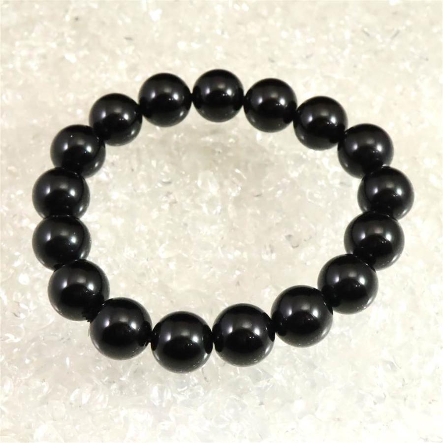 ひっさしぶりのモリオンたん！チベットラサ産たん！ チベット産 天然モリオン水晶 4A 12mm玉 ブレスレット 40.7g