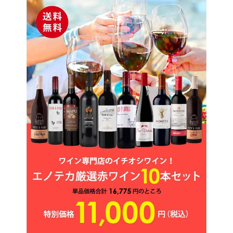 ワイン ワインセット エノテカ ワイン専門店のイチオシ！エノテカ厳選赤ワイン10本セット PA5-1 [750ml x 10] 送料無料（890510PA1AC4）｜enoteca-online｜03