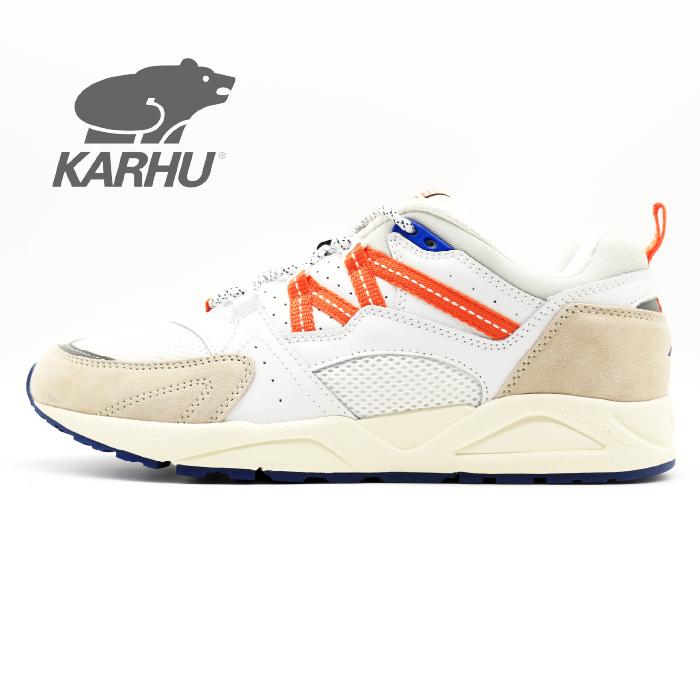 KARHU カルフ スニーカー 国内正規品 フュージョン 2.0 FUSION 2.0 KH804078 RAINY DAY- BRIGHT WHITE  / 白 オレンジ メンズ レディース　送料無料｜enots-revir