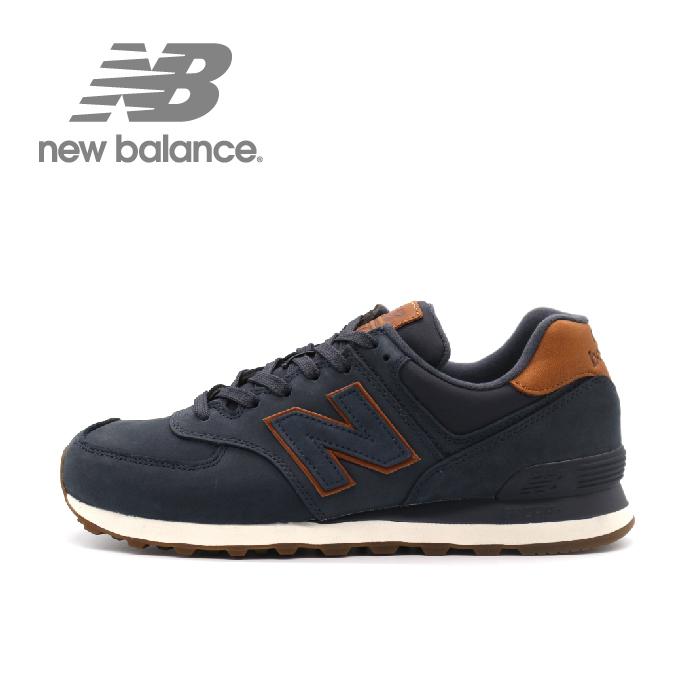 【美品】ニューバランス 574 ネイビー ブラウン 23.5 NEW BALANCE ML574NBD DARK NAVY/BROWN ニューバランス