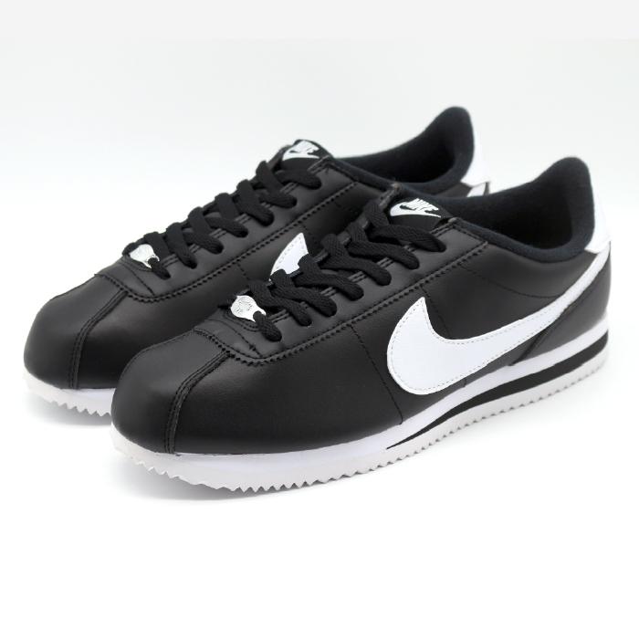 NIKE CORTEZ BASIC LEATHER 819719-012 BLK/WHT-MTLC SILVER　/ コルテッツ　ベーシック　黒白　メンズ｜enots-revir｜02