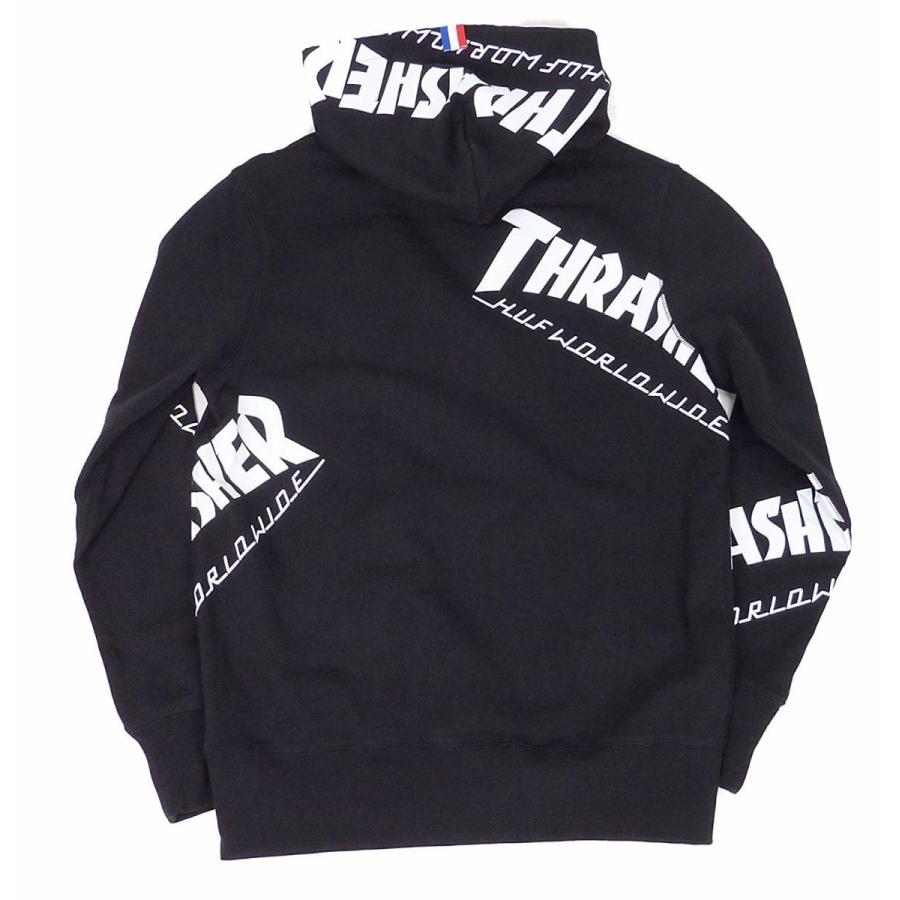 [並行輸入品] HUF THRASHER TDS ALLOVER HOOD ハフ スラッシャー プルオーバーパーカー (ブラック)｜enoughfashions｜02