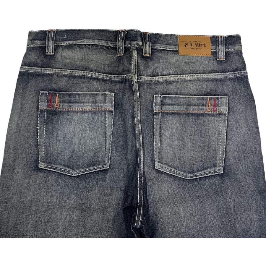 PJ mark ピージェイマーク デニム HIPHOP メンズ 38x32 黒 並行輸入品] PJ MARK ピージェイマーク ウォッシュタイプ デニム