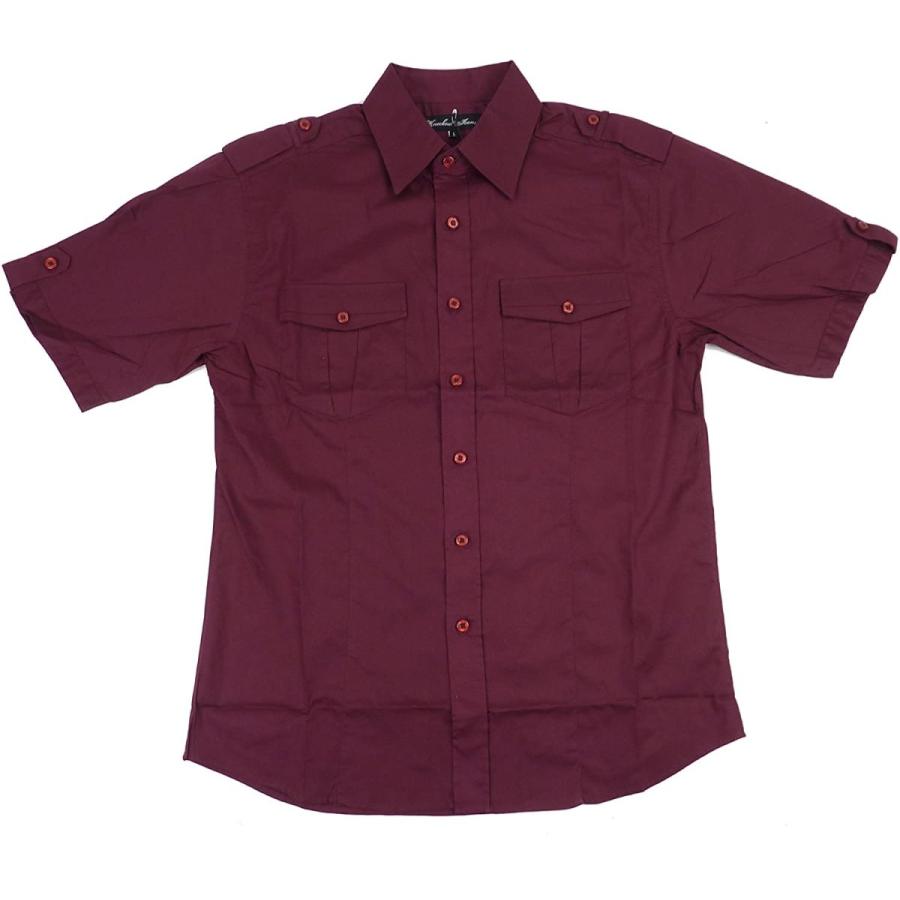 セール 登場から人気沸騰 Out Knock 並行輸入品 ノックアウト ワインレッド シャツ ボタン 半袖 プレーンタイプ 半袖 サイズ M Www Quantumbytestore Com