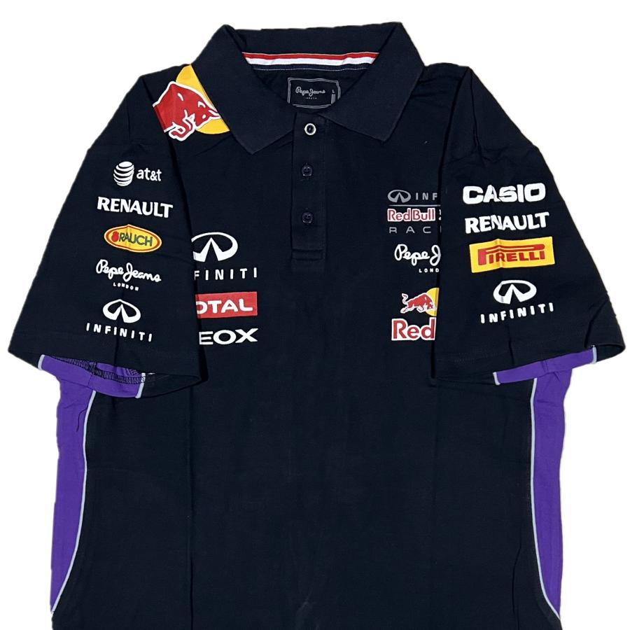 [並行輸入品] Pepe Jeans ペペ・ジーンズ Infiniti Red Bull Racing レッドブル レーシング F1 ボタン  ポロシャツ (ネイビー)