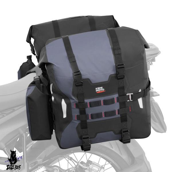 互換品  バイクサドルバッグパニアバッグボトルホルダー PVC 防水ツーリングキャリアサイドバッグクルーザーオフロード ADV バイクバッグ._3