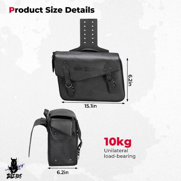 互換品 バイクサドルバッグ防水PUレザーサイドサドルバッグ ソフテイル ダイナ ホンダCMX500 VTX ヤマハV-Star キャリアバッグ._3