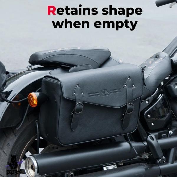 互換品 バイクサドルバッグ防水PUレザーサイドサドルバッグ ソフテイル ダイナ ホンダCMX500 VTX ヤマハV-Star キャリアバッグ._5