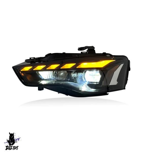 互換品  2013 2014 2015-2016年式アウディA4L LEDレンズデイライトステアリングカスタムランプアッシーヘッドライトペア.の画像
