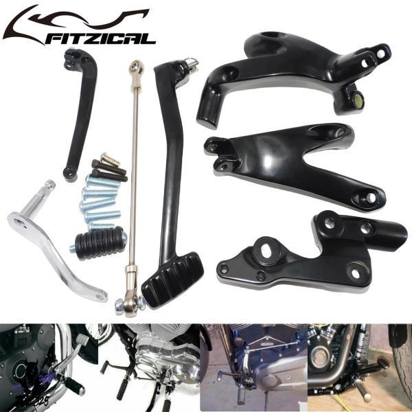 互換品 バイクe Black アルミ ward Controls Kits フットペグ Rest Harley Softail Street Bob Low Rider Standard FXLR FXBB 18-Up.