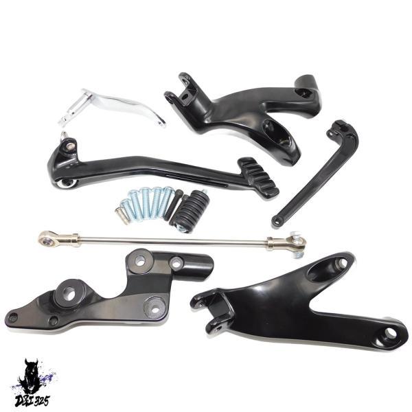 互換品 バイクe Black アルミ ward Controls Kits フットペグ Rest Harley Softail Street Bob Low Rider Standard FXLR FXBB 18-Up.