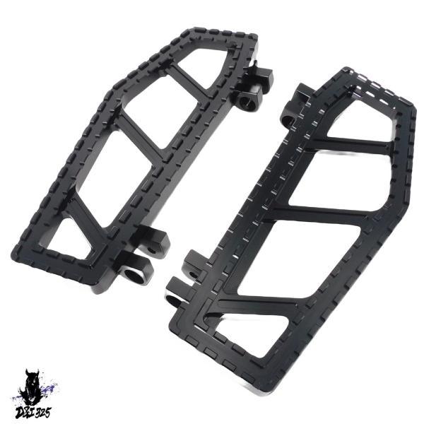 互換品 2xバイクフロントドライバーフロアボードフットペグフットレストペダルハーレーツーリングロードグライドソフテイルファットボーイFLダイナチョ._4