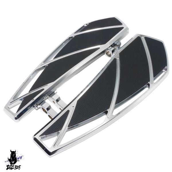 互換品  バイクマウントフットペグフットレストフロアボードクロームシフターペグハーレーツーリングロードキングエレクトラグライドソフテイルトライク._4
