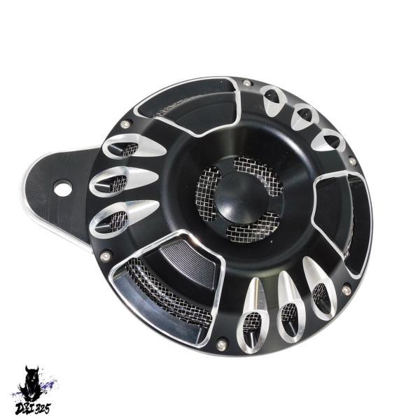 互換品 バイク アルミニウムホーンスピーカーカバー ホーンアセンブリ ハーレーツーリング ブラック クローム エレクトラグライド 1991-2017.