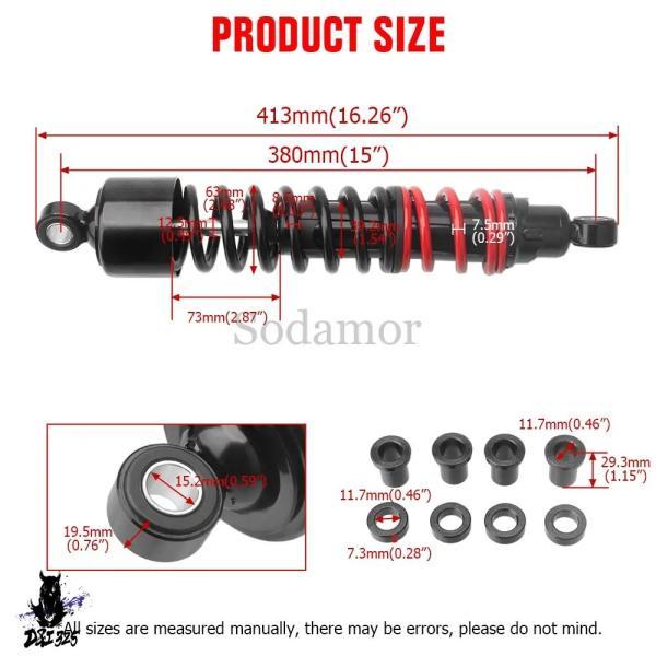 互換品  2x 15インチ /380mm リアエアショックアブソーバー ショックダンパー ハーレーダビッドソン スポーツスター XLH883 XLH1200 1986-2003 XLH1100 19._5