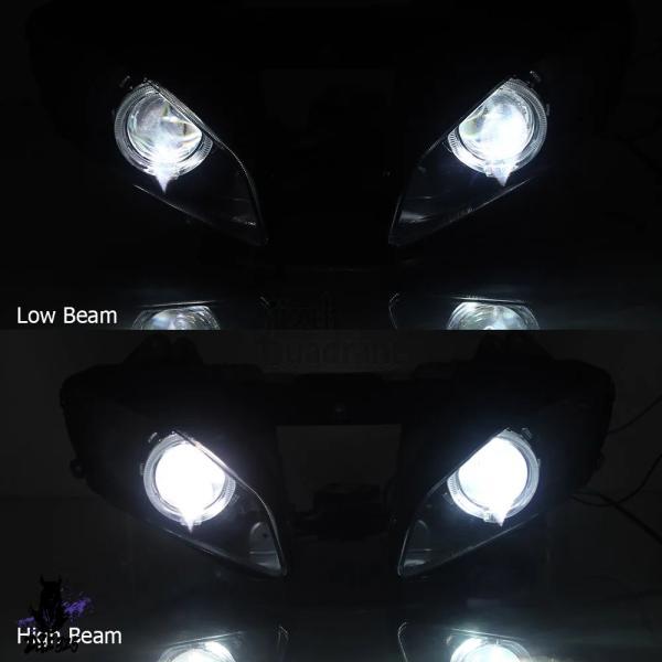 互換品 バイクフロント LED ヘッドライトアセンブリブルーエンジェル