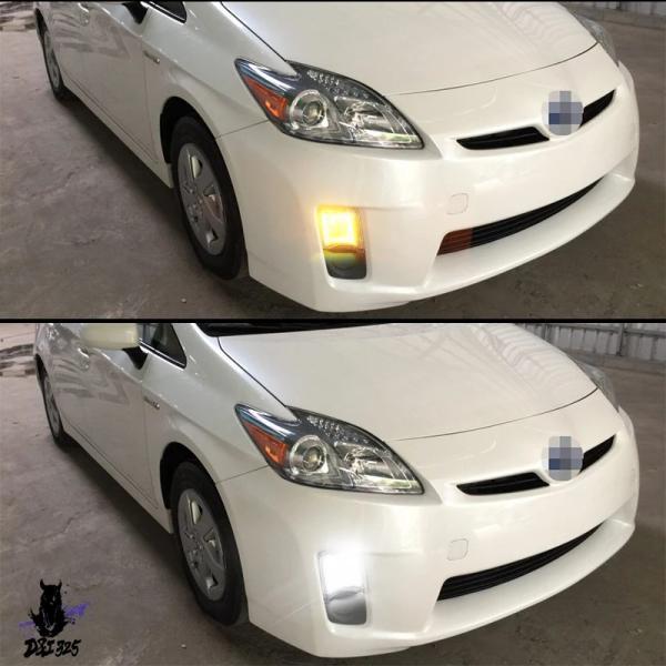 互換品 バイク バイク バンパー フロントバンパー Yotus prius move 2010 2011 デュアルカラー 泡 ドライビング 白色ライト.