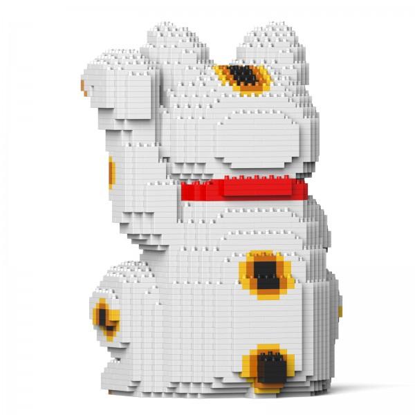 リアルな動物オブジェを作れる ブロックおもちゃ 本物そっくり 招き猫 20.6×15×高さ28.3cm ネジで固定する丈夫なブロック 大人向けの画像