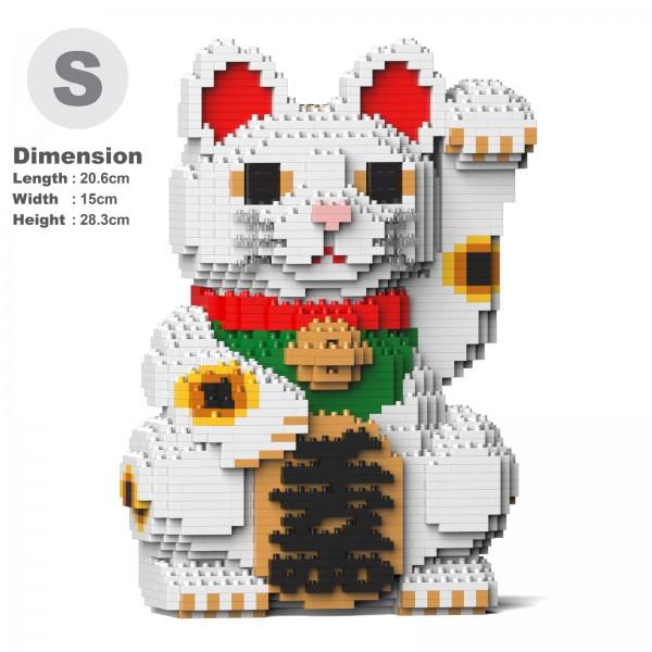 リアルな動物オブジェを作れる ブロックおもちゃ 本物そっくり 招き猫 20.6×15×高さ28.3cm ネジで固定する丈夫なブロック 大人向けの画像
