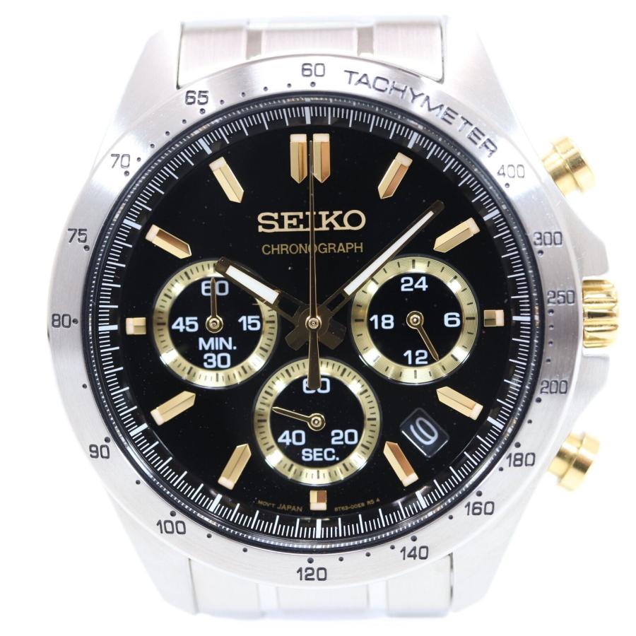 SEIKO SBTR015 黒と金のクロノグラフデザイン腕時計 セイコー 時計