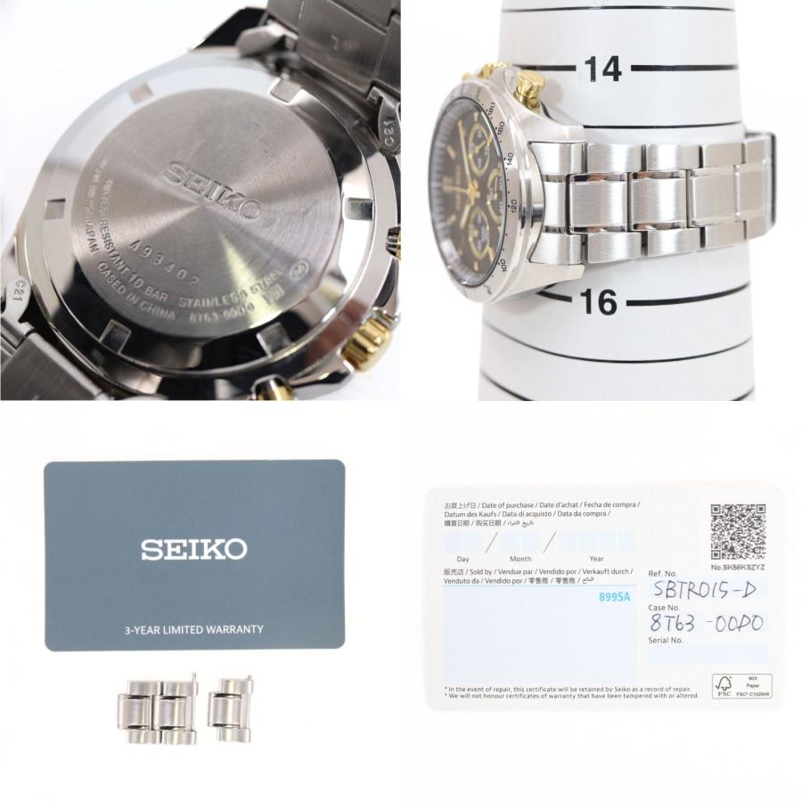 セイコー SEIKO クロノグラフ SBTR015 8T63-00D0 ブラック ゴールド