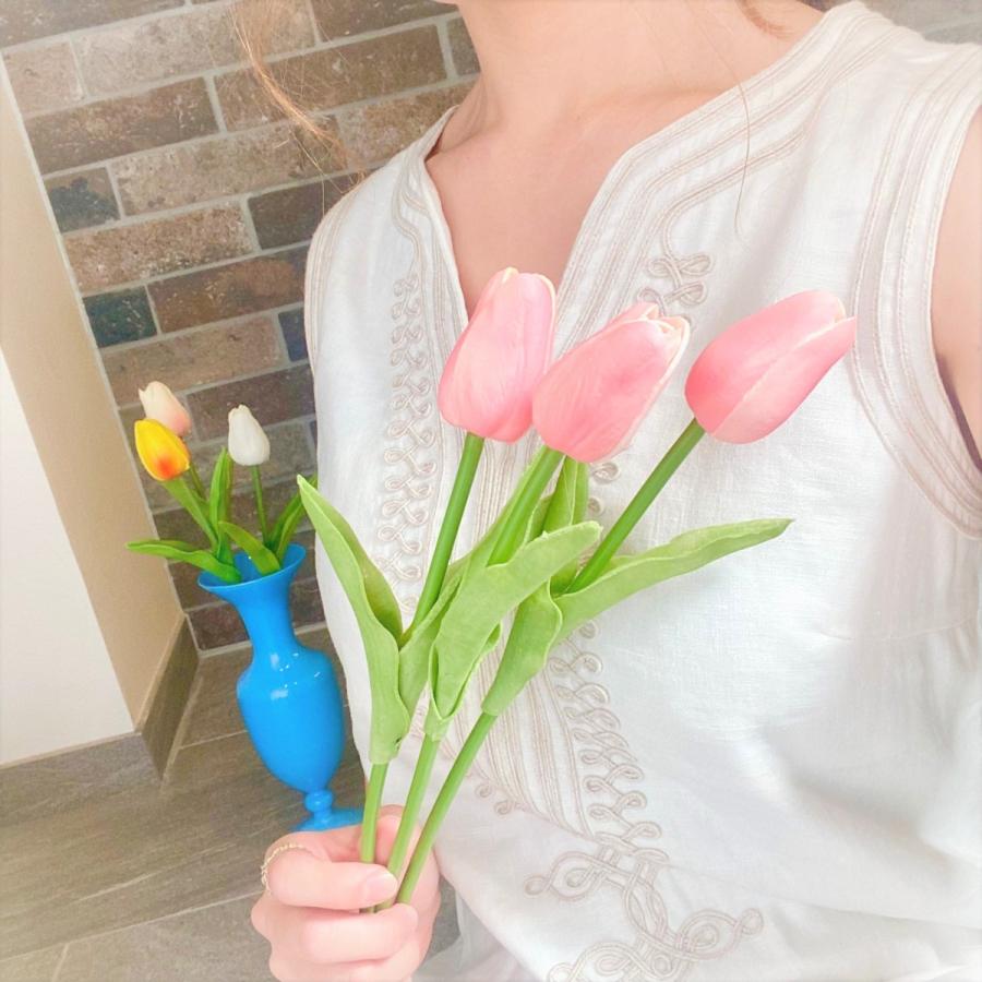 チューリップ 造花 かわいい 韓国風 おしゃれ ３本セット ハーフバースデー 撮影 小物 E Enrichup 通販 Yahoo ショッピング