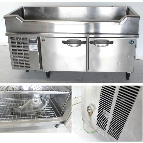 ☆中古品 ホシザキ業務用舟形シンク付コールドテーブル 台下冷蔵庫 RW