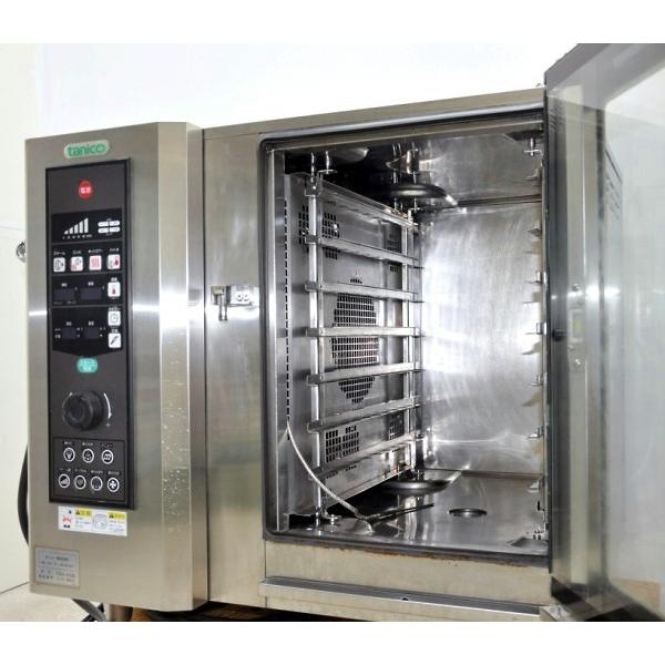 業務用中古タニコー製スチームコンベクションオーブン（電気式単相200V）作業台付 タニコー スチームコンベクションオーブン 電気式 TSCO-61EBL 2012年製