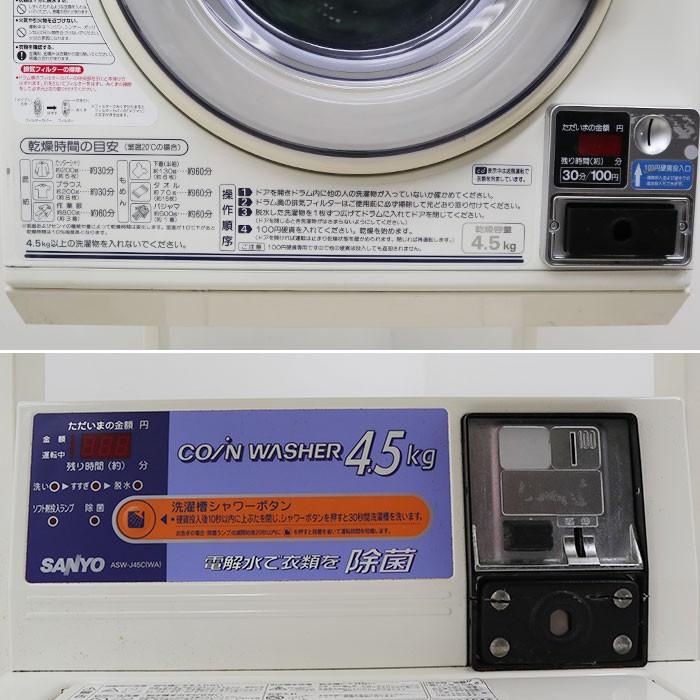 サンヨー SANYO 業務用 コイン式 全自動 洗濯機 乾燥機 ASW-J45C 2009
