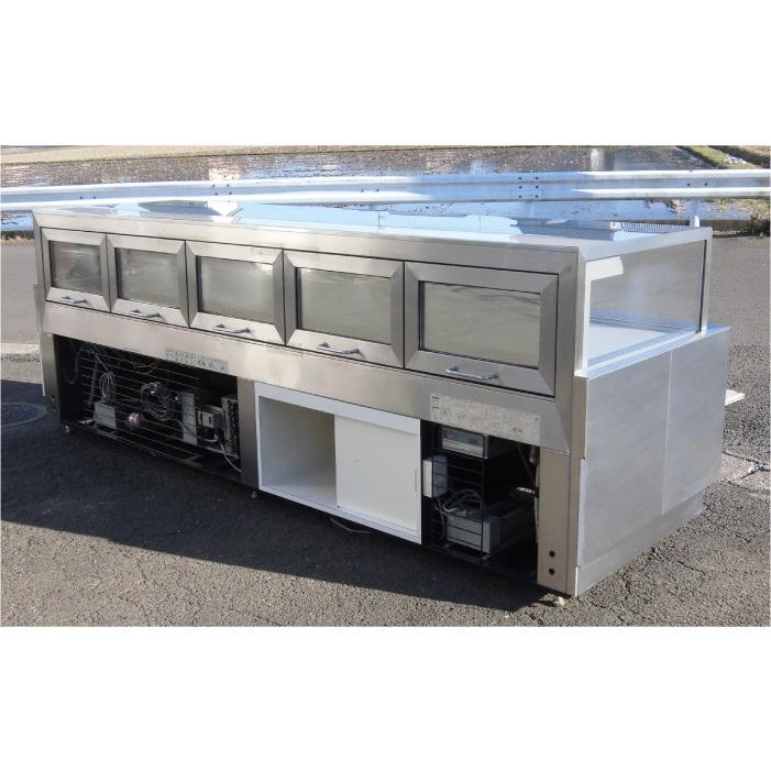 引取限定】 対面冷蔵ショーケース 保坂製作所 1999年 幅3100×奥行1000