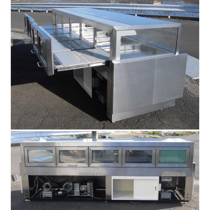 引取限定】 対面冷蔵ショーケース 保坂製作所 1999年 幅3100×奥行1000