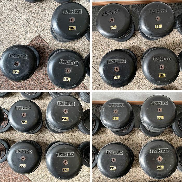 引取限定】ラバーセットダンベル 12kg〜30kg IVANKO イヴァンコ 回転式