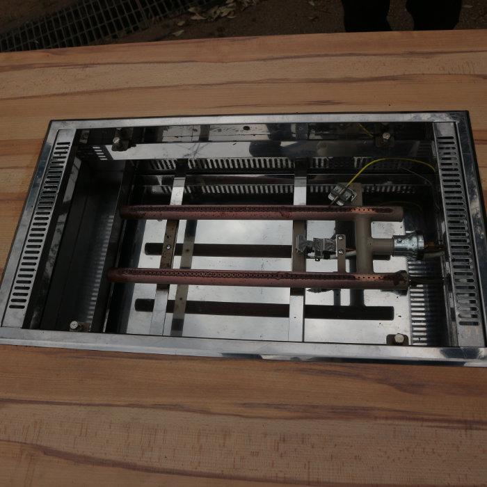送料無料】ガス式 鉄板焼テーブル 洋卓 YBGS-6036 LP ガス鉄板焼き器