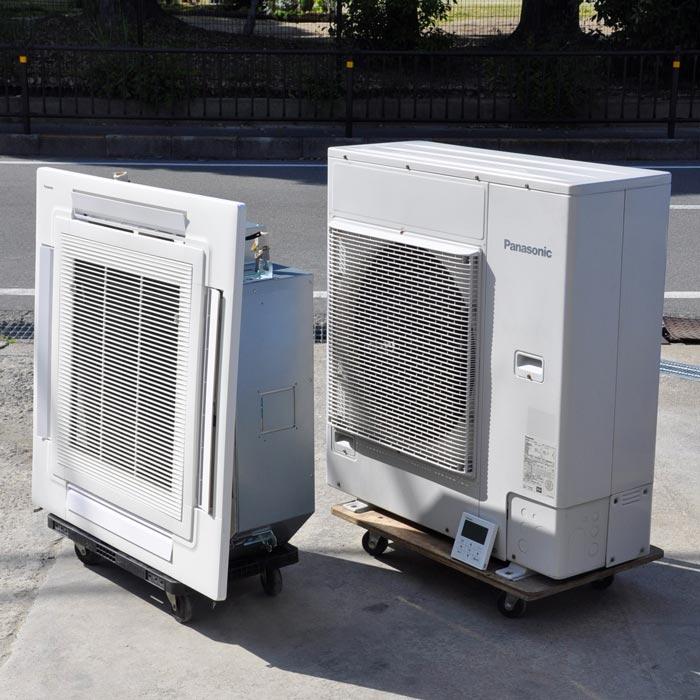 中古｜天井カセット形エアコン 3馬力 室内機CS-P80U4B 室外機CU